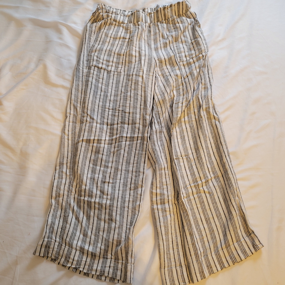 Striped Wide-Leg Pants
